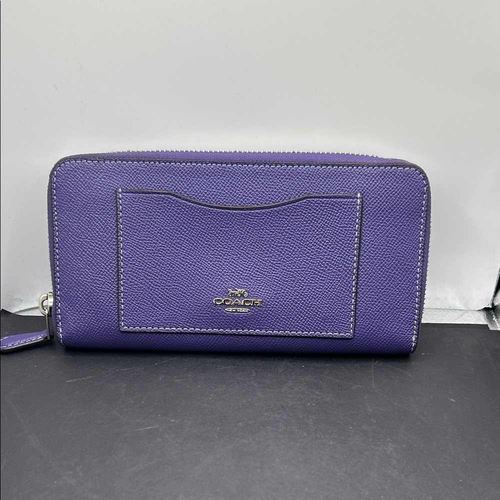 Coach Purple Zip Around accordian  Wallet